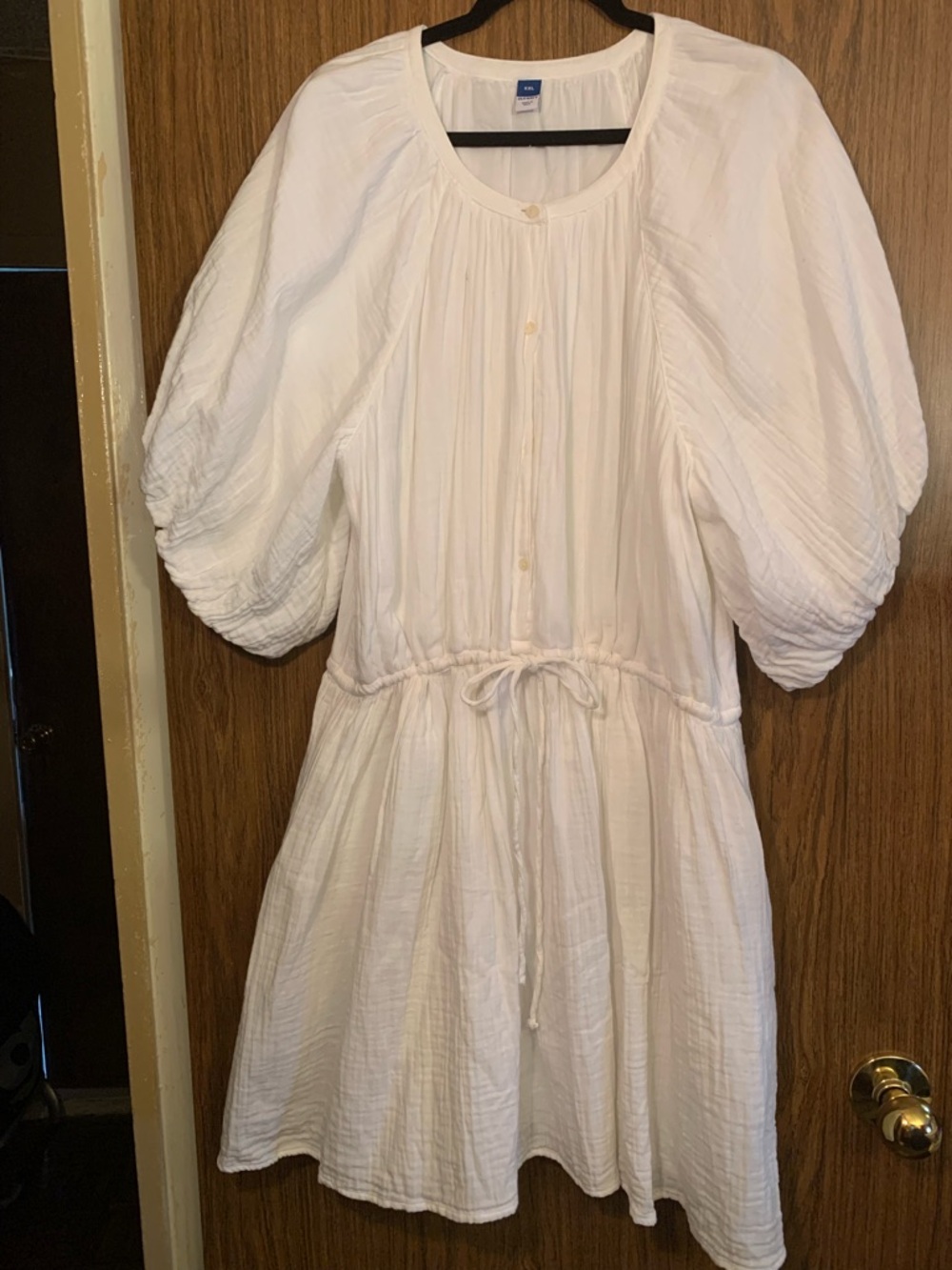 Boho White Dress with Balloon Sleeve